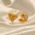 thumbnail image 5 of 18K Gold Plated Stainless Steel heart earrings, Minimalist and stylish, Light up your elegant temperament, 5 of 5