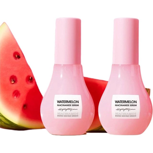 Serum Facial Hidratante e Iluminador con Niacinamida y Sandía, Ácido Hialurónico y Vitamina E, 60ml,