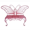 thumbnail image 5 of Hi-Line Gift Metal Butterfly Bench Metal Butterfly Pink, 5 of 9