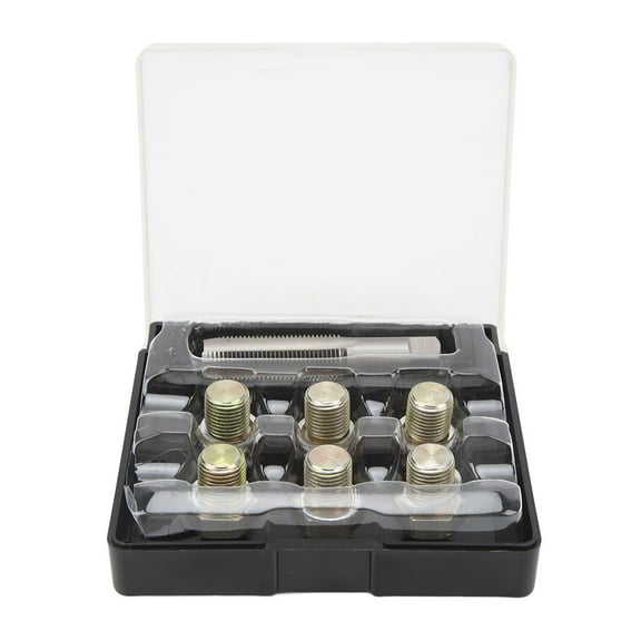 13-Piece Oil Drain Plug Thread Repair Kit, M13 x 1.5mm Oil Pan Screw Rethread Tool Set