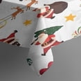 thumbnail image 3 of White Christmas Santa Pattern Rectangle Tablecloth 60"x84",Waterproof Polyester Rectangle Table Cloth, Wipeable Spillproof Polyester Tablecloth for Dining, Camping, Indoor and Outdoor, 3 of 5