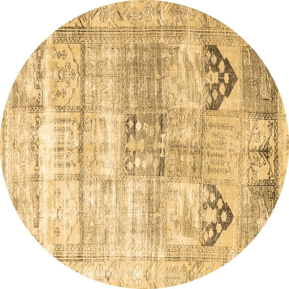 Ahgly Company Indoor Round Persian Brown Traditional Area Rugs, 4' Round