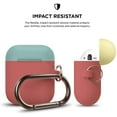 thumbnail image 2 of AirPods Case - elago Silicone Case with Keychain for AirPods Case 1&2 [Coral Blue, Creamy Yellow + Italian Rose], 2 of 7