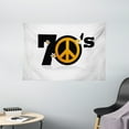 thumbnail image 1 of 70s Party Decorations Tapestry, Seventies Peace Symbol with Daisies Rock n Roll Art Print, Wall Hanging for Bedroom Living Room Dorm Decor, 60W X 40L Inches, Black Marigold White, by Ambesonne, 1 of 2
