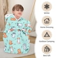 thumbnail image 4 of Zando Kids Blanket Hoodie Oversized Warm Cozy Wearable Blanket Hooded Sweatshirt for Boys Girls Cat, 4 of 5