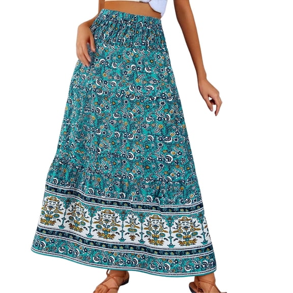 oqasdz Skirts for Women Stylish Prints High Waist Fit Versatile Design A Line Skirt Comfortable Soft Casual Outings Everyday Wear
