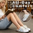thumbnail image 6 of Knivor Women Lace Up Mesh Mule Sneakers Latex Memory Foam Insole Breathable Backless Lightweight Non Slip Summer Daily Casual Shoes, 6 of 9