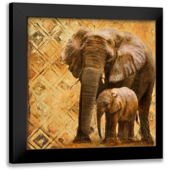 Pinto, Patricia 12x12 Black Modern Framed Museum Art Print Titled - Safari Family I