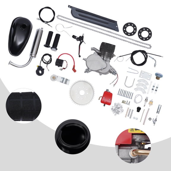Full Set 100CC Bicycle Motorized 2 Stroke Gas Petrol Bike Engine Motor CDI Kits for Road Bikes, Gravel Bikes