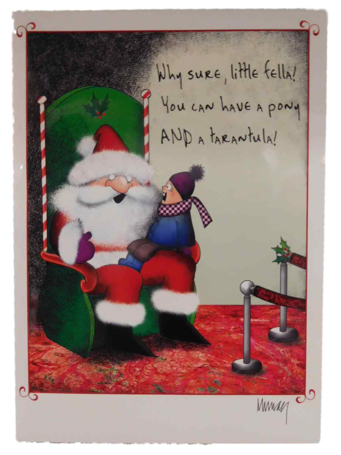GRANDSON CHRISTMAS GREETING CARD 7"X5" TRADITIONAL SANTA FREE P&P 