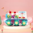 thumbnail image 4 of ERK 1Pcs Transparent Gear Locomotive Light Up Train Railway Engine Toddler Musical 3D Gears Bump & Go For Kids With 360° Rotation Function Lights And Music, 4 of 5