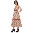 thumbnail image 2 of Moomaya Printed Long Maxi Dress For Women Sleeveless V-Neck Casual Flair Kurta, 2 of 6