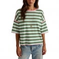 thumbnail image 5 of QUINDOS Summer Women T Shirt Short Sleeve Plus Size Tops for Women Vacation Striped Crew Neck Tops, 5 of 8