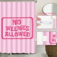 thumbnail image 6 of No Weenies Allowed Shower Curtain Set with 12 Rustproof Hooks Bright Letter Print Bathtub Curtains Waterproof Fabric Shower Curtain Cute Bathroom Preppy Art Decor (Dark Pink,W 72" x H 72"), 6 of 6