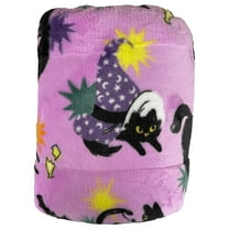 The Big One Oversized Plush Halloween Black Cats Throw Blanket - 5'x6' Pink