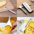 thumbnail image 4 of 1 Packs 304 Stainless Steel Corn Stripper Tool 3 Row Kernel Peeler for Kitchen Fast Shucking Corn Cob Remover with Ergonomic Handle Dishwasher Safe Easy to Clean Home Restaurant Use, 4 of 7