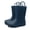 Navy, variant on Boys Girls Waterproof Rain Boots Kids Toddler Solid Color Rain Shoes with Easy On Handles