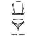 thumbnail image 2 of Gibobby Conjunto Lencería Tanga Y Bralette Conjunto de sujetadores sexy súper push-up para mujer, lencería transparente, brasier de encaje y bragas a juego para mujer(Negro, G), 2 of 4