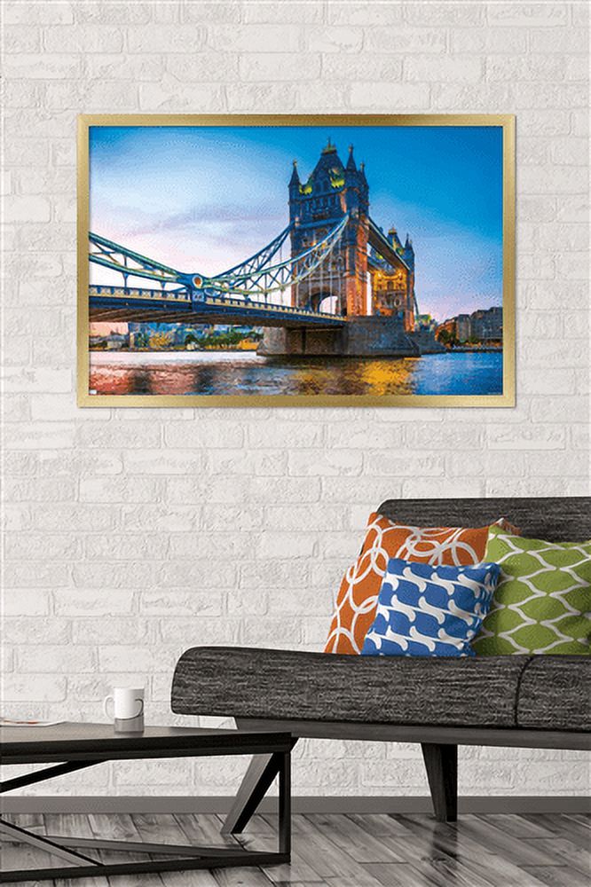 Timeless Visions - Tower Bridge Wall Poster, 22.375" x 34", Framed