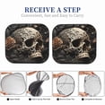 thumbnail image 6 of Daiia Vintage Pattern Flower Skull 2PCS Car Windshield Sun Shade, Foldable Sun Shield for Car Front Window, Auto Sun Blocker Visor Protector Universal for Truck SUV Pickup-Small, 6 of 7