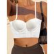 thumbnail image 2 of VISgogo Sujetador moldeador de cuerpo transpirable para mujer, ropa interior de baile de yoga de malla elástica de color sólido de estilo simple para mujer VISgogo moda, 2 of 7