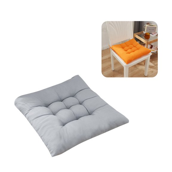 Solid Chair Pad Super Soft Plush Washable Square Seat Cushion for Kitchen Dining Room 15.75 x 15.75 Inches