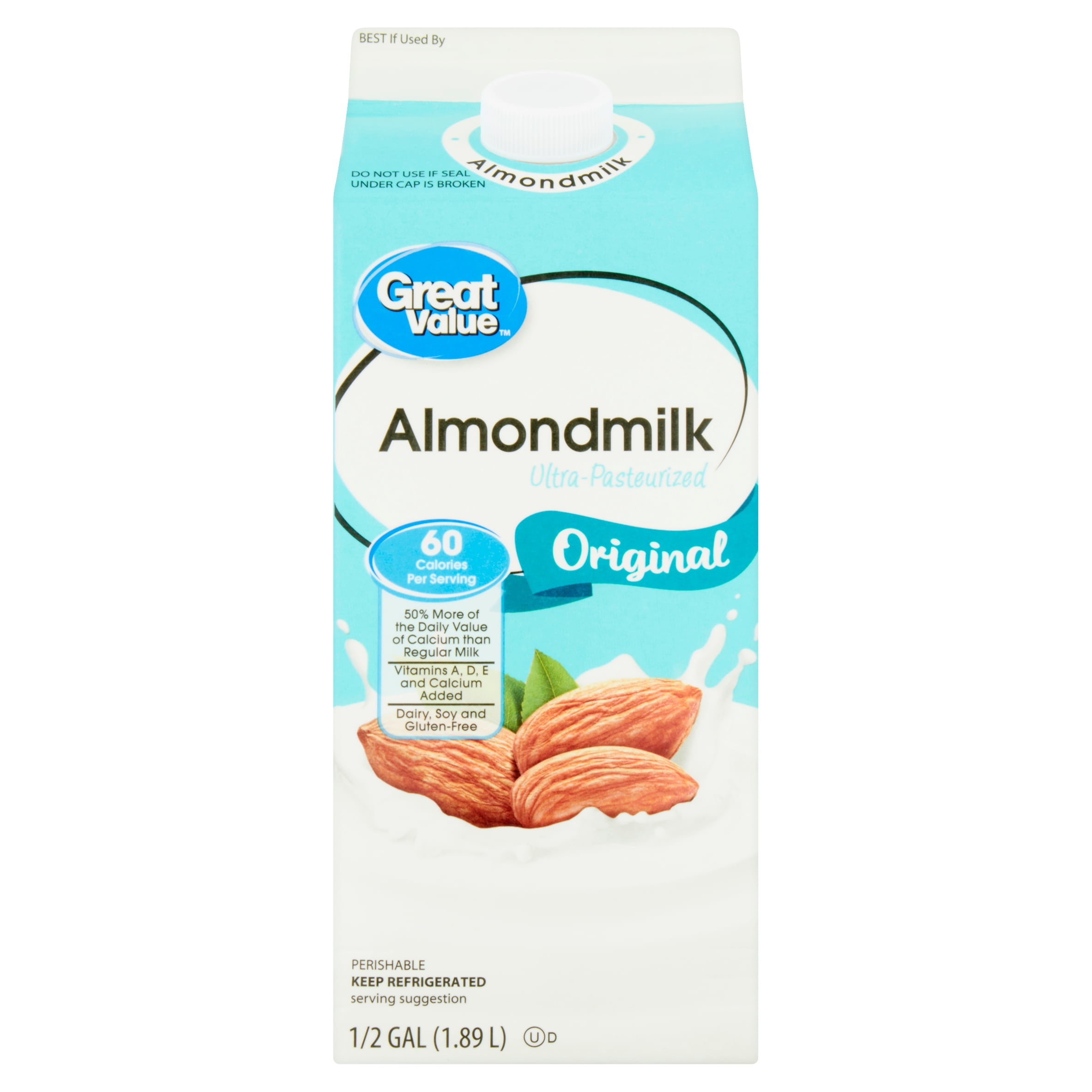 Great Value Original Almond Milk, Half Gallon, 64 fl oz