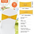 thumbnail image 3 of VEVOR Stretch Spandex Chair Sashes, Chair Slipcover and Stretch Chair Sash with Round Buckle, Elastic Chair Bands, Fitting Wedding, Holiday, Banquet, Party Chair Decoration (50 PCS Golden Yellow), 3 of 10