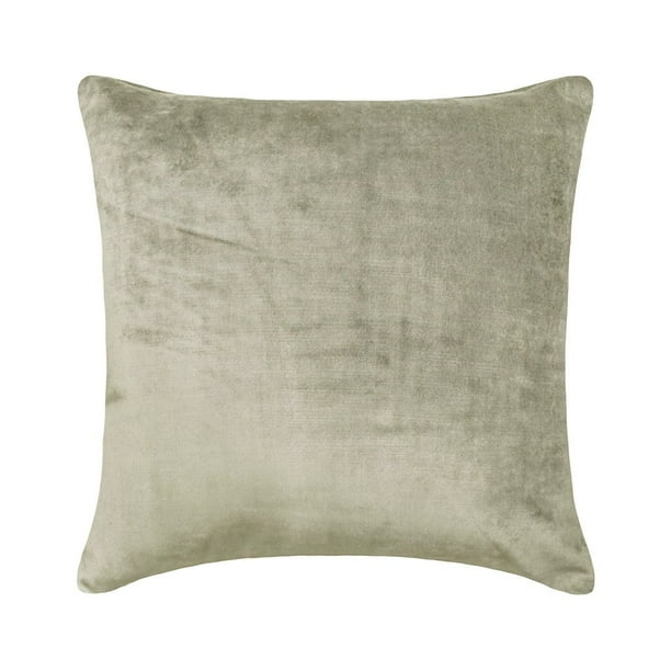 Fundas de almohada decorativas HomeCentric plateadas de 35 x 35 cm (14 x 14 pulgadas), de terciopelo de doble cara, de lino y con cremallera superior para sofá, diseño moderno de patrón liso -