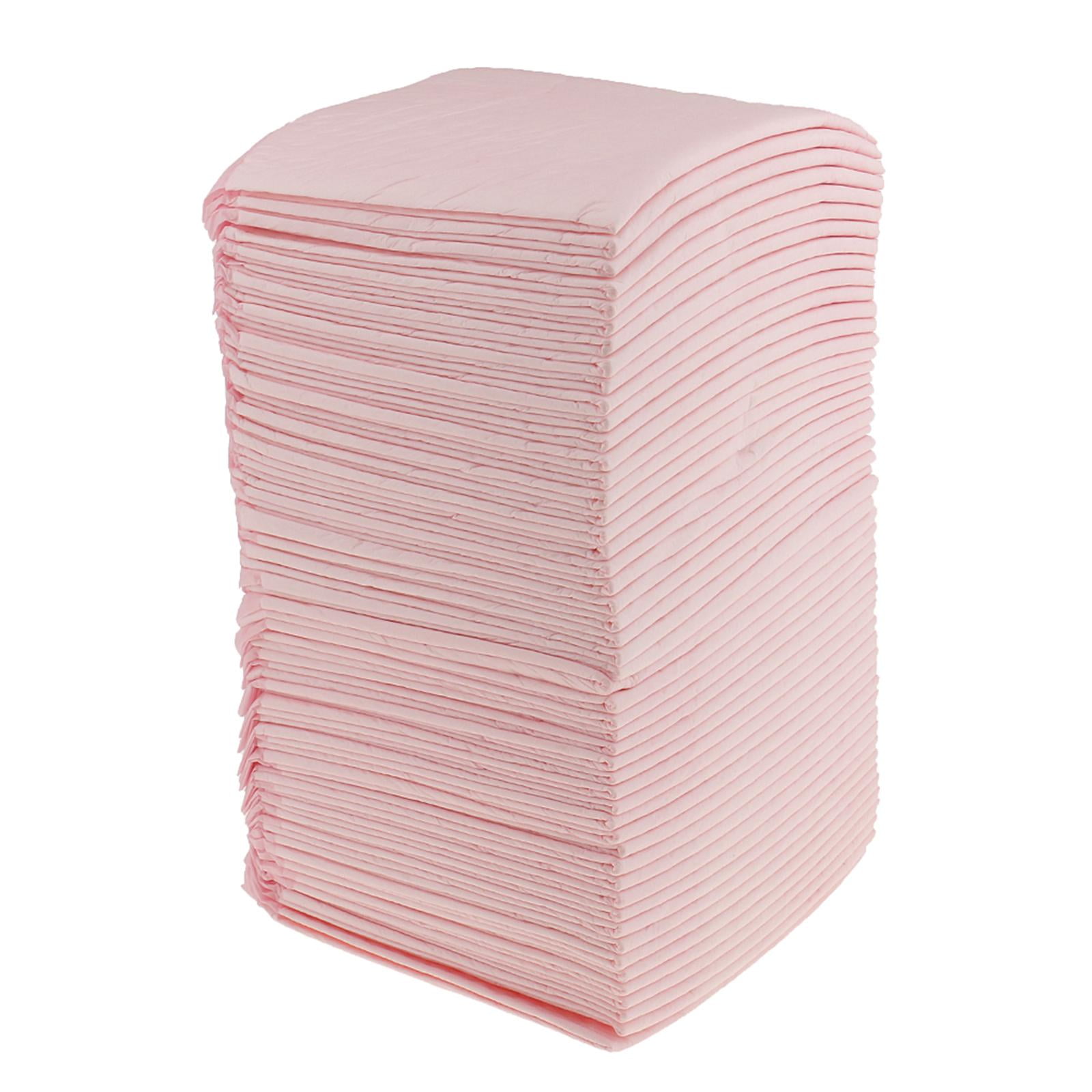 Wswqop 15 Pieces Disposable Waterproof Incontinence Bed Pads Mattress Absorbent Bedwetting - 45x33cm Pink