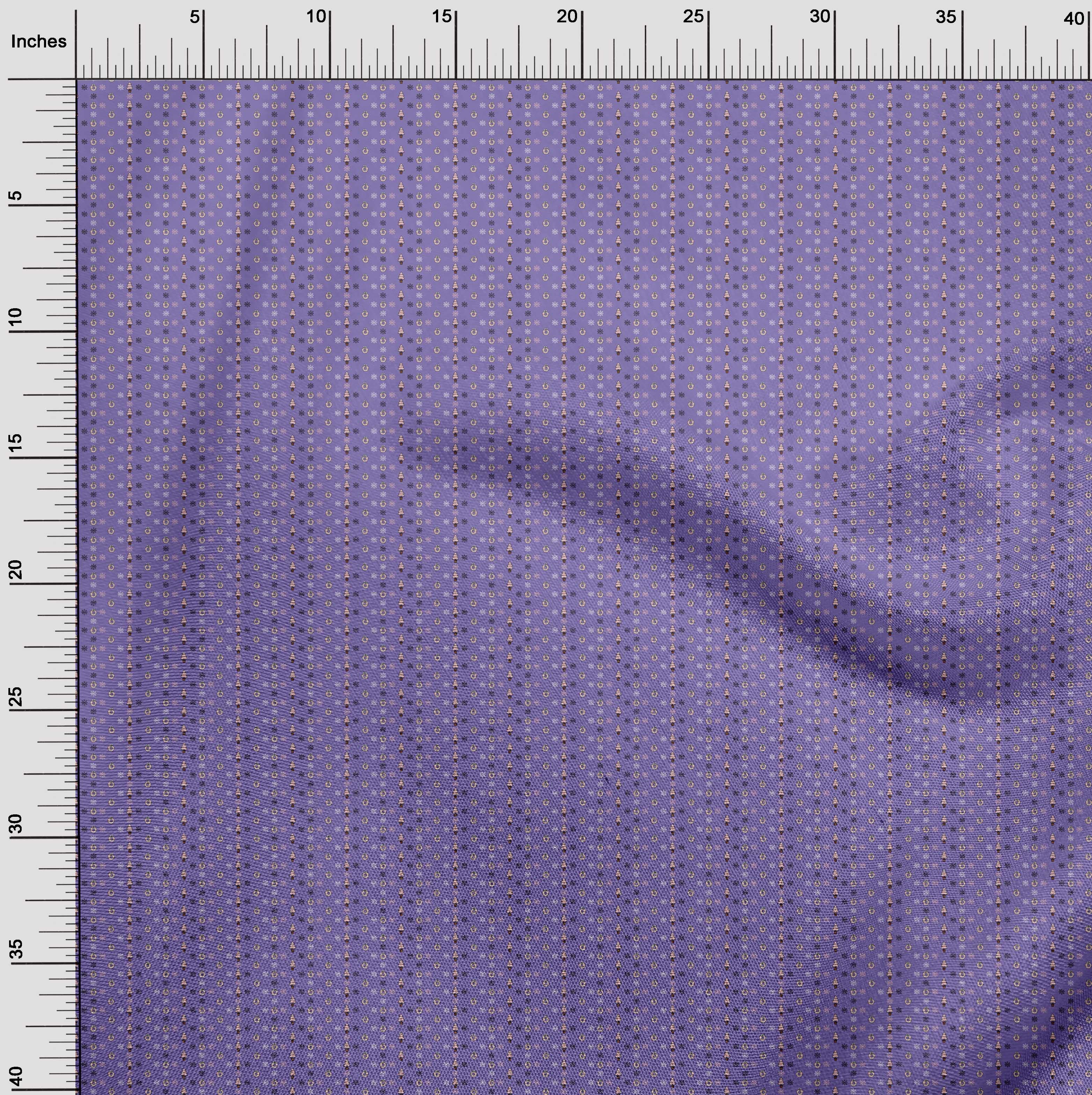 oneOone Cotton Flex Violet Fabric Christmas Sewing Material Print Fabric By The Yard 40 Inch Wide