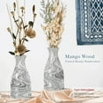 thumbnail image 5 of Beauty in Nature White & Black Stain Mango Tree Wood Bottle Shaped Set of 2 Vase, 5 of 5