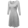 thumbnail image 2 of FashionOutfit Women's Solid Scoop Neck 3/4 Sleeve Mini Dress, 2 of 3