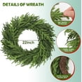 thumbnail image 7 of Guvpev 24" Artificial Norfolk Pine Wreath - Real Touch Pine Needles Christmas Wreaths for Front Door - Realistic Winter Pine Wreath - Green Faux Greenery Xmas Wreaths for Indoor Outdoor Home Decor, 7 of 7
