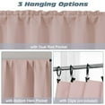 thumbnail image 3 of OVZME Blush Valance for Window 14 Inches long, Small Window Kitchen Valance Curtain, Rod Pocket Cafe Valance for Living Room Bedroom Bathroom Laundry Basement, 60"W x 14"L, 1 Piece, 3 of 8