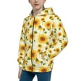 thumbnail image 2 of Kdxio European-style Pattern Sunflower Pattern Kids Boys Girls Zip Up Hoodie 3D Printed Hooded Sweatshirt Hoody Coat with Pocket 7-12 Y-Small, 2 of 6