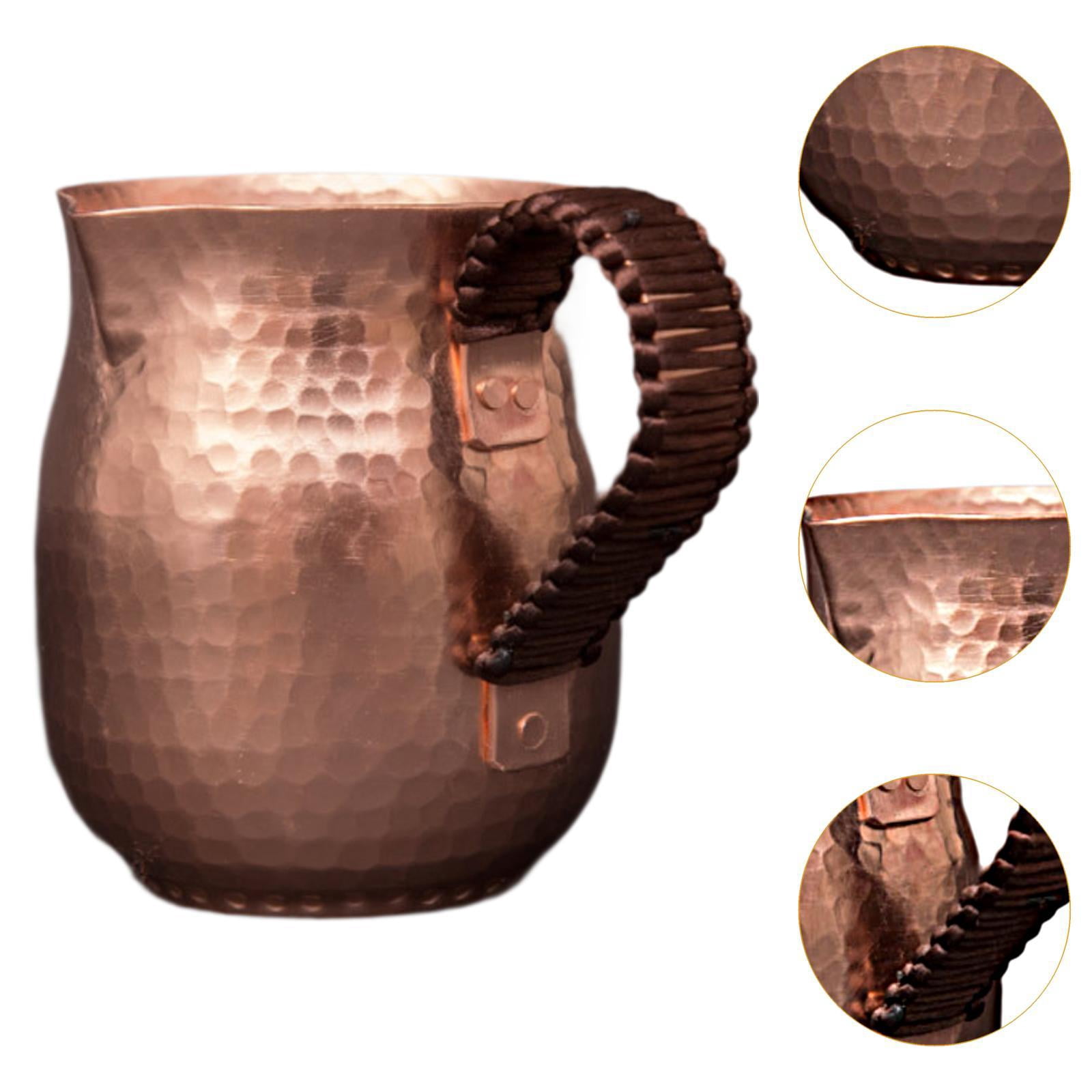 Baoblaze Copper Cup Drinkware Espresso Steaming Pitcher for Camping Picnic Restaurant 450ml