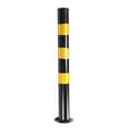 thumbnail image 1 of Sturdy Steel Pipe, Bright Warning Color, Stable Base 29.5in Safety Bollard Post, Cold Rolled Steel, Rounded Edges with 130mm Base Diameter, for Hazard Warning, Traffic Control, 1 of 7