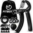 thumbnail image 1 of Fortalecedor de agarre para manos FitBeast, paquete de 5 unidades, resistencia ajustable, 1 of 5