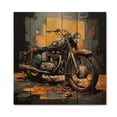 thumbnail image 3 of Designart "Orange Black Motorcycle Road flow II" Transportation Print on Natural Pine Wood, 3 of 5