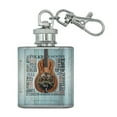 thumbnail image 1 of Music Styles Guitar Stainless Steel 1oz Mini Flask Key Chain, 1 of 4