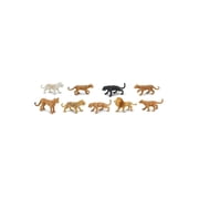 Safari Ltd. Big Cats TOOB - 9 Mini Figurines Including Lion, Tiger, White Tiger, Jaguar, Black Jaguar, Mountain Lion, Cheetah, Leopard, and Ocelot - Educational Toy For Boys, Girls & Kids Ages 3+