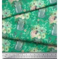 thumbnail image 3 of Soimoi Green Cotton Duck Fabric Bottle Vase & Anemone Floral Fabric Prints By Yard 42 Inch Wide, 3 of 3