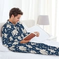 thumbnail image 6 of Kdxio Lilies Flowers Men’s Pajama Set Pajamas For Men 2 Piece PJ Set with Men Pajama Pants and Long Sleeve T-Shirt Lounge Set-Large, 6 of 7