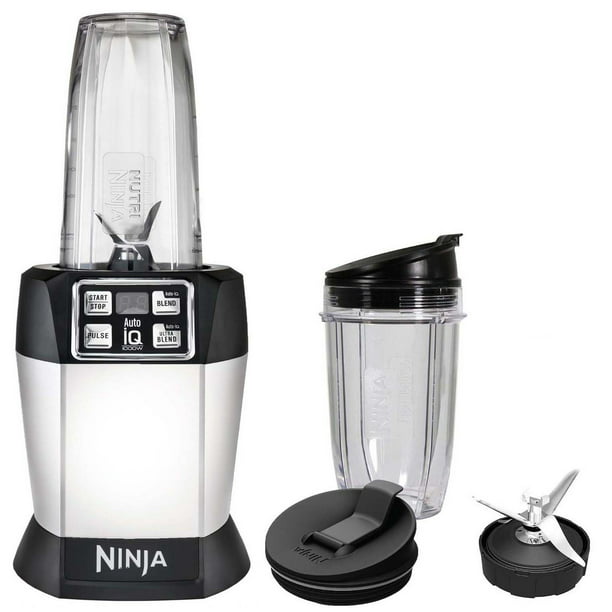 Ass indbildskhed uendelig Ninja Auto-iQ Nutri Ninja 1000W Blender, White | BL483 (Certified  Refurbished) [Refurbished] - Walmart.com