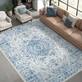 thumbnail image 1 of Alfombra de Área Jinchan 203x254 cm Vintage Azul Floral Antideslizante, 1 of 8