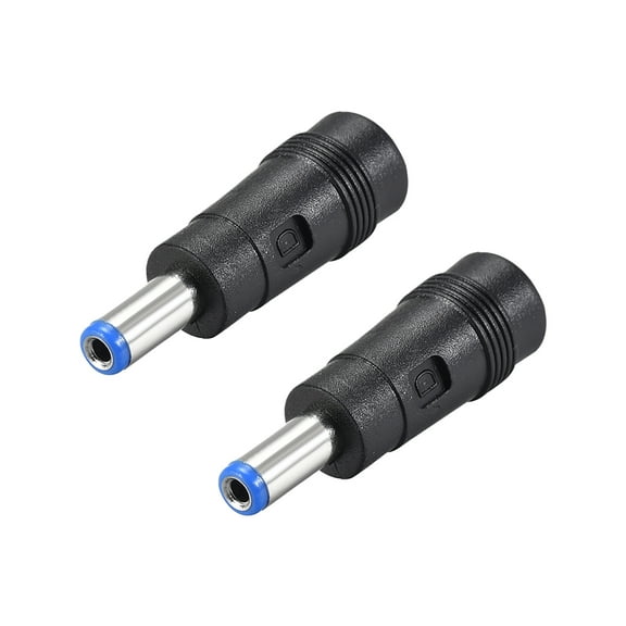 Unique Bargains 2pcs DC Power Converter,5.5mm x 2.1mm Male to 5.5mm x2.5mm Female Adapter Connector Blue