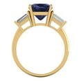 thumbnail image 4 of Three-Stone Engagement Ring for Women - 3ct Simulated Blue Sapphire in 14K Yellow Gold Promise Ring, 4 of 6