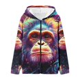 thumbnail image 4 of Kiijoy Girls Funny Graphic Zip Up Hoodie Long Sleeve Sweatshirt with Pockets, Sizes 14-15Y, 4 of 4
