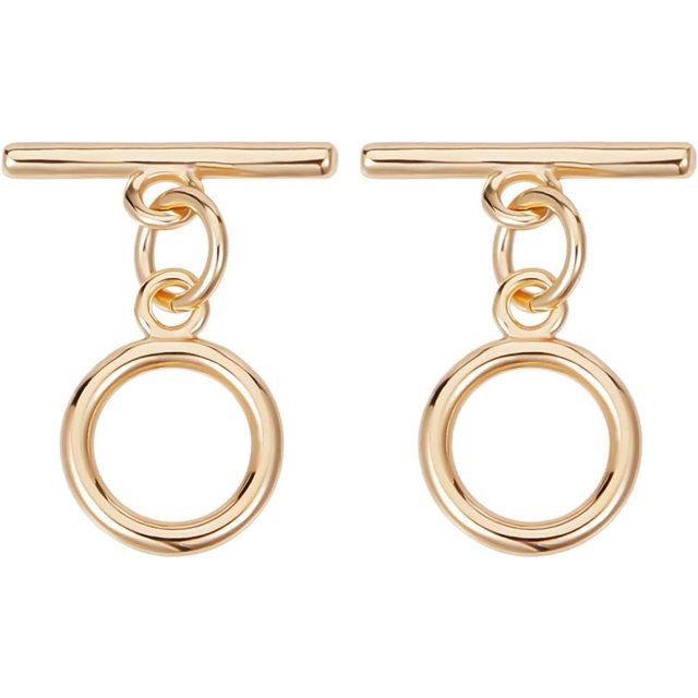 12 Sets 18K Gold Plated Brass Round Toggle Clasps T Bar OT End Fasteners Closure Clasps Jump Rings Connectors for DIY Bracelet Necklace Jewellery Making Craft Supplies Findings Gifts 12.5mm